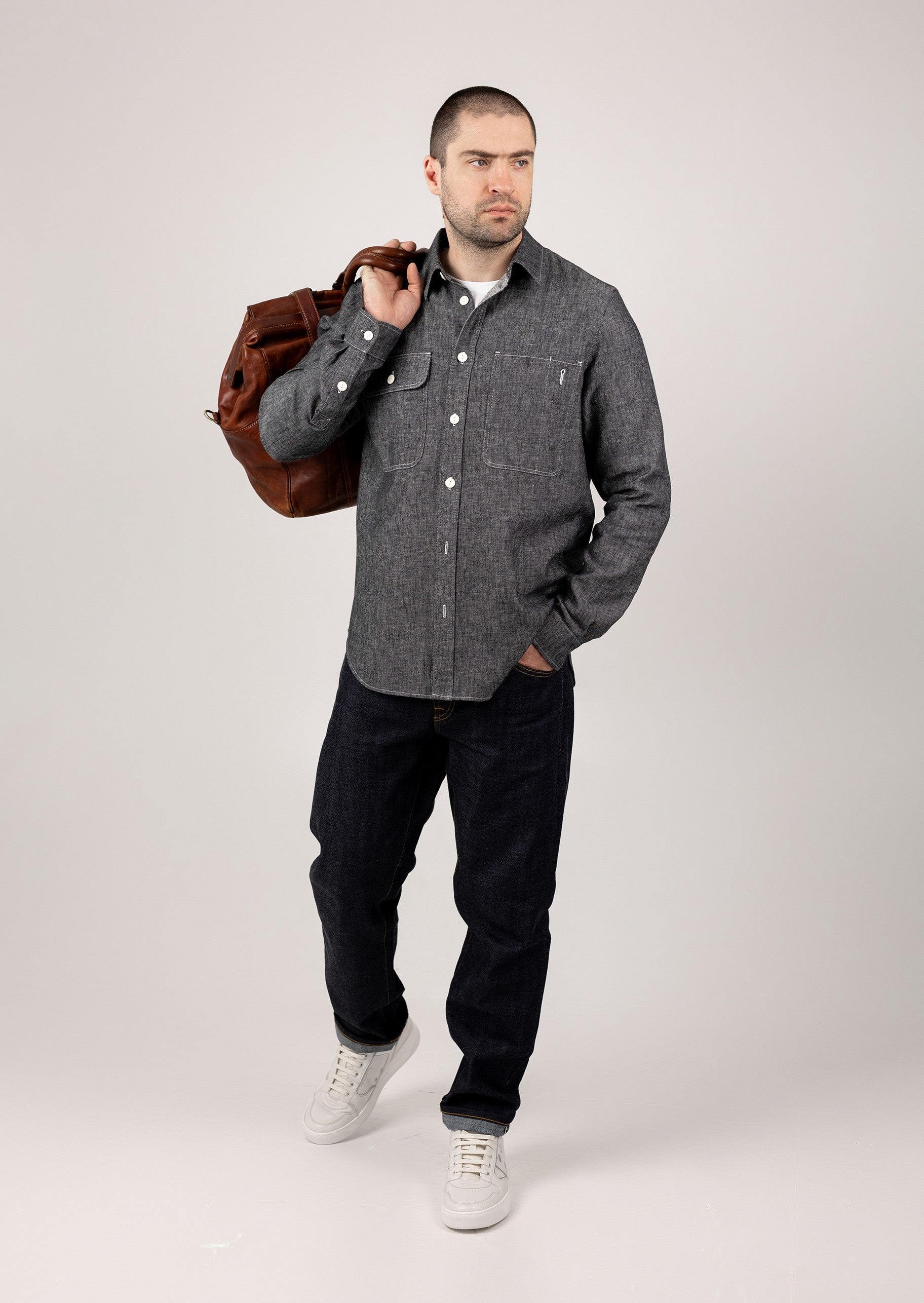 Worker Shirt Cotton Mix-Black