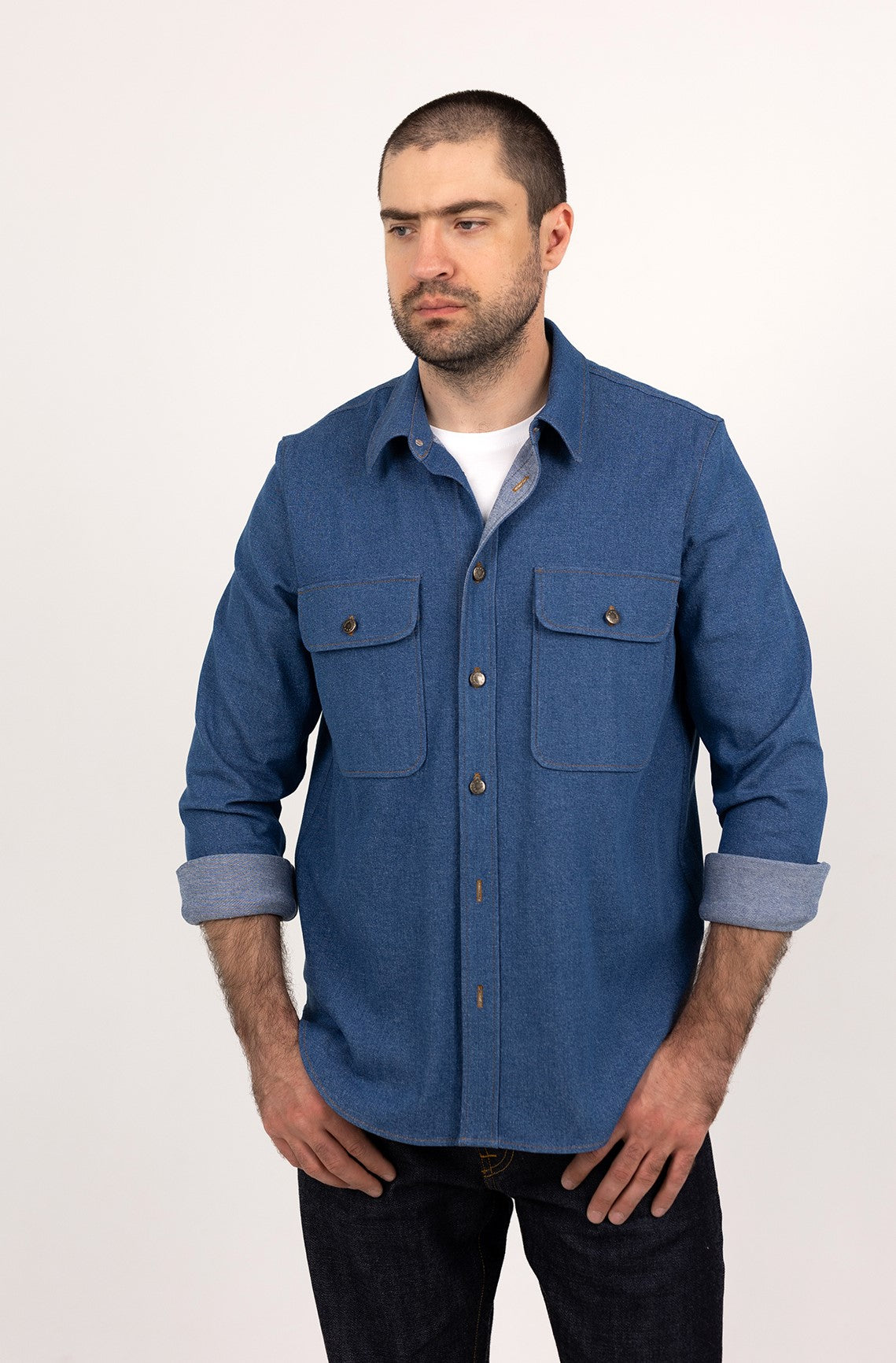 Denim Long-Sleeve Work Shirt