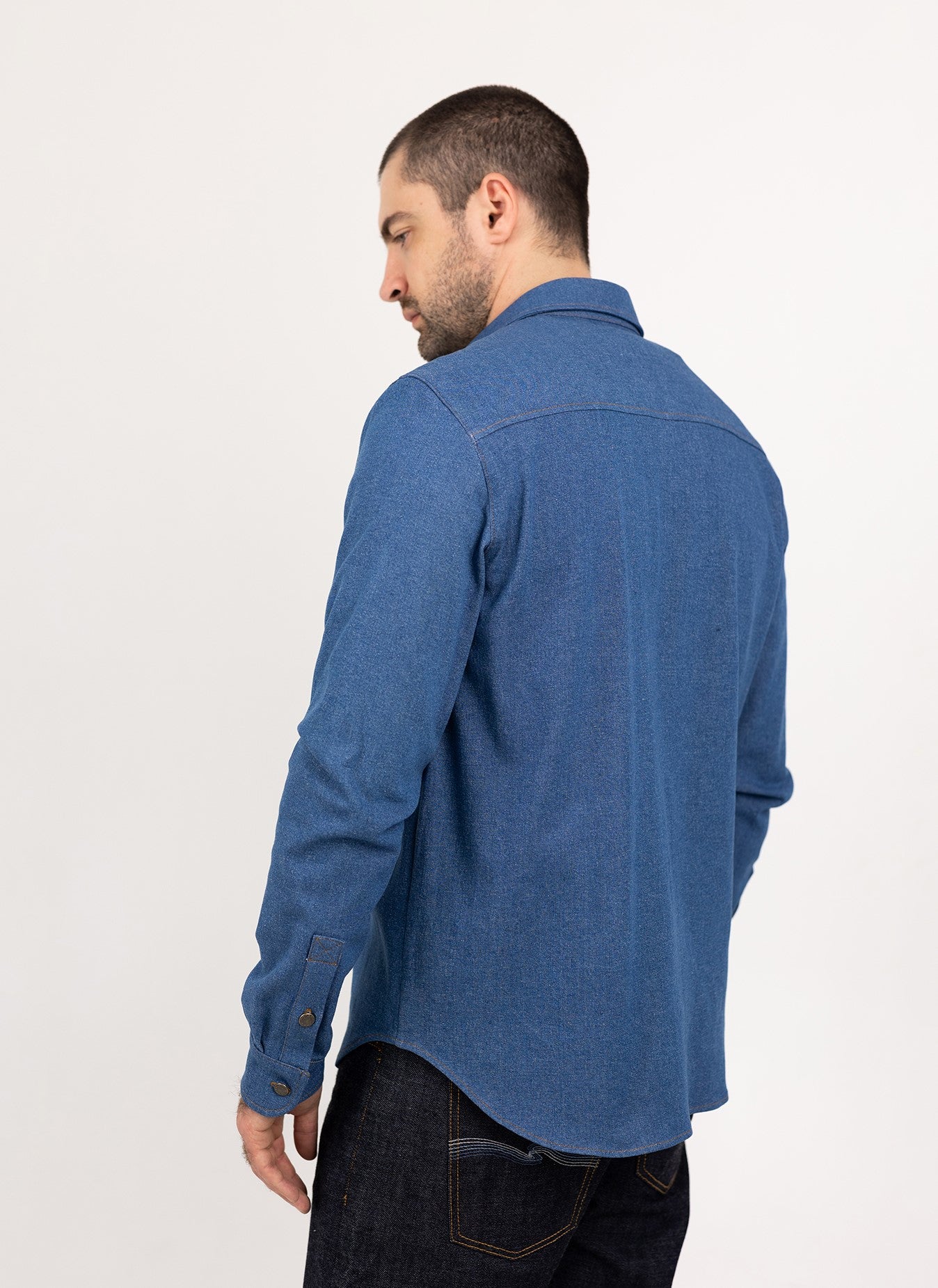Denim Long-Sleeve Work Shirt