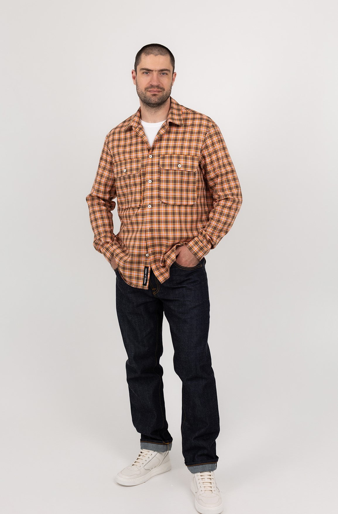 Travel shirt-jacket with pockets- Cotton Check