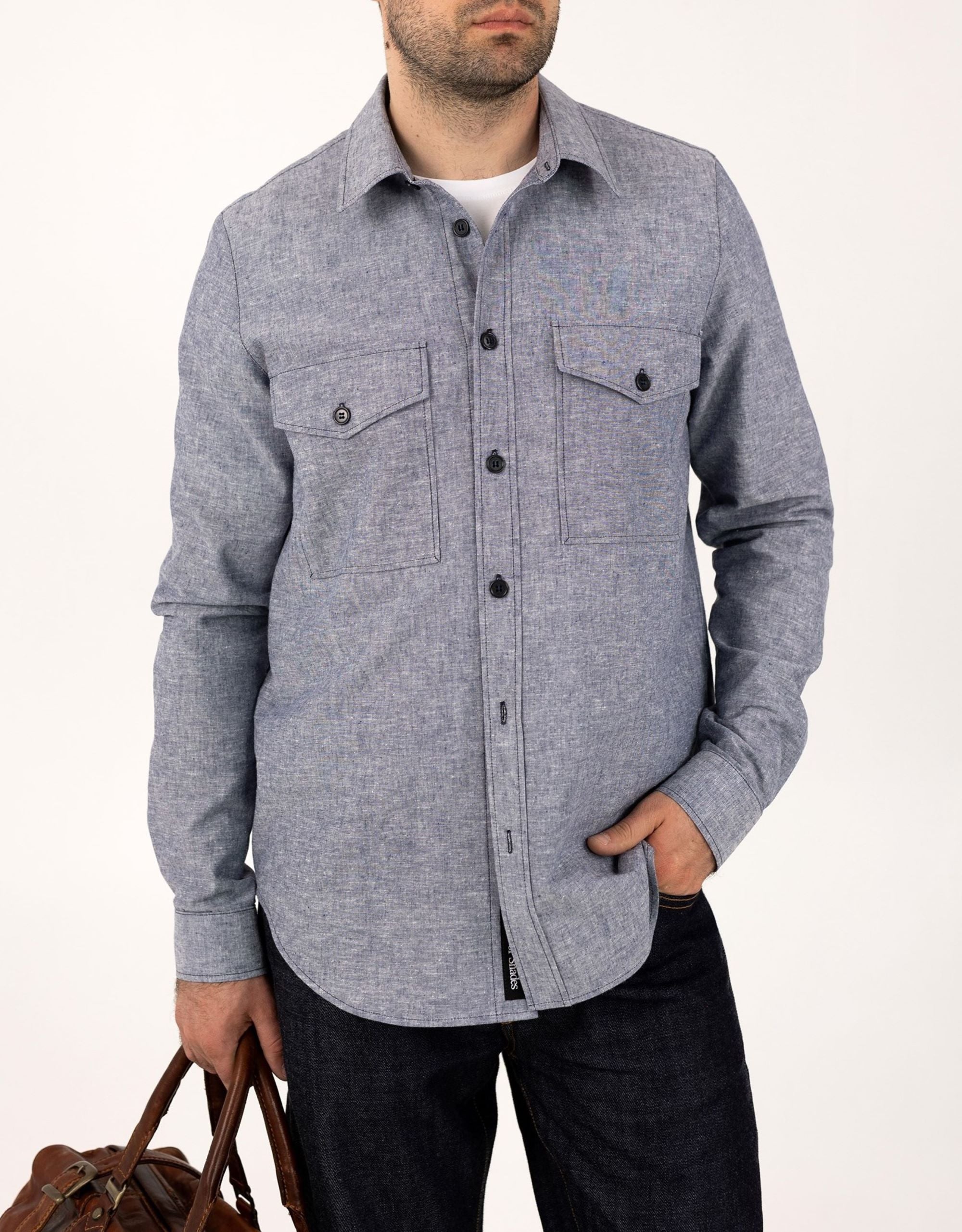 Two-Pocket Worker Shirt - Blue