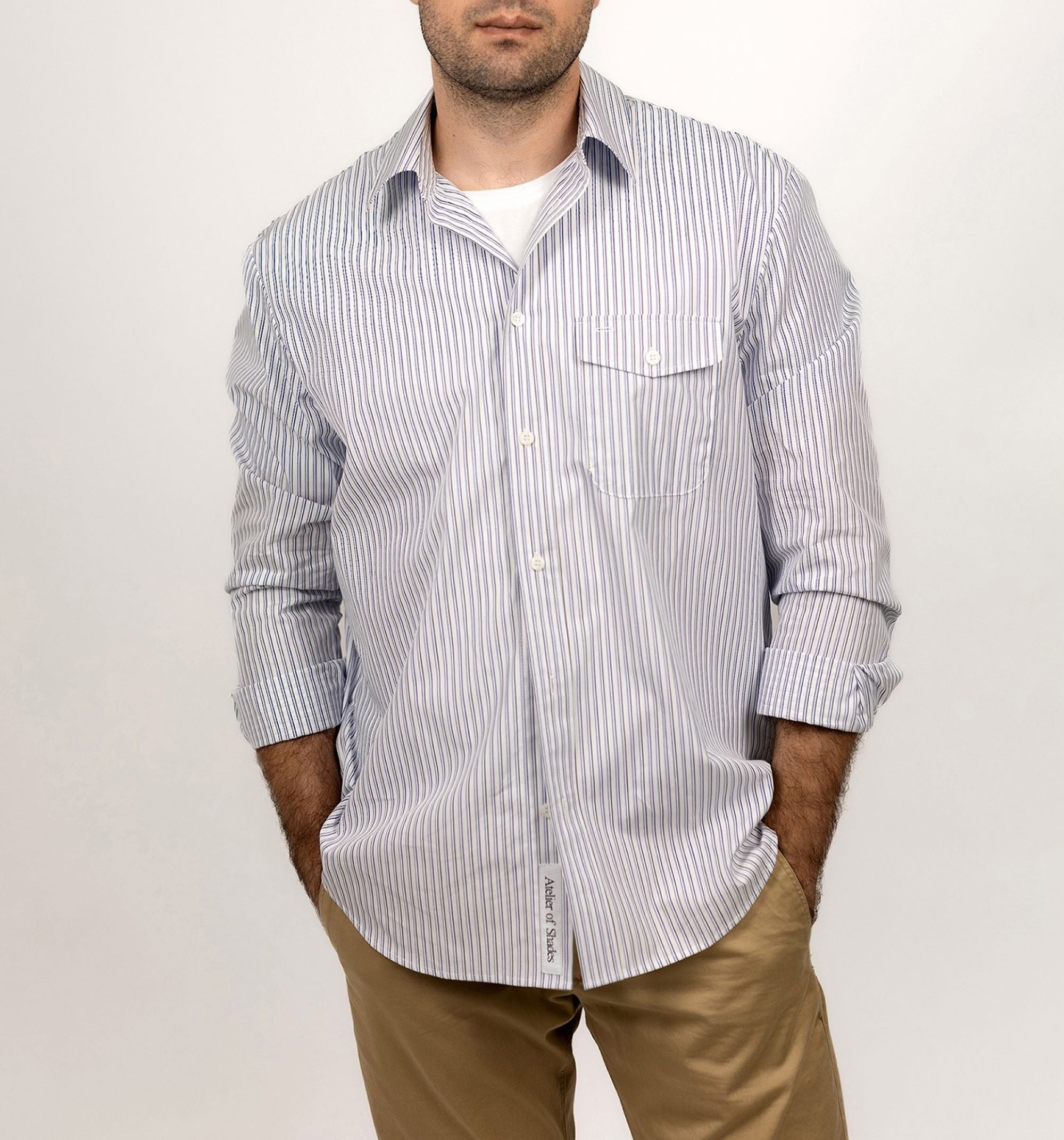 Relaxed Fit Striped Cotton Shirt