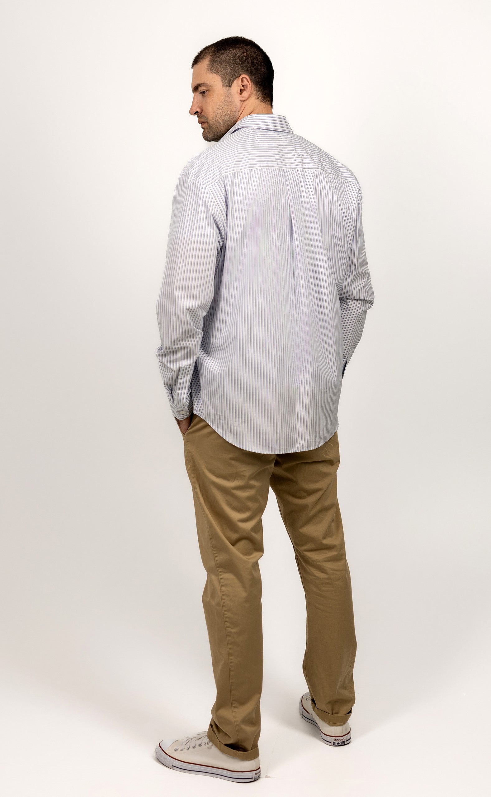 Relaxed Fit Striped Cotton Shirt