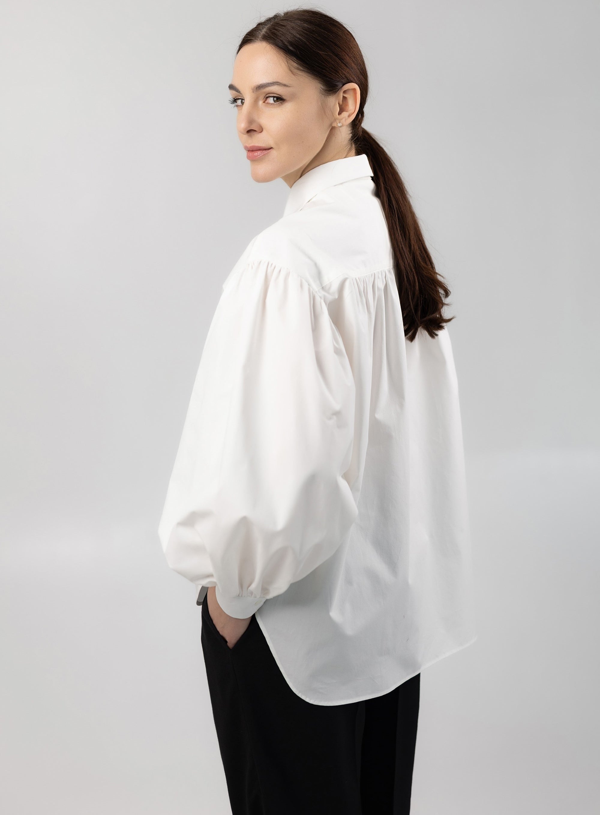 ROMANTIC COTTON SHIRT OFF-WHITE