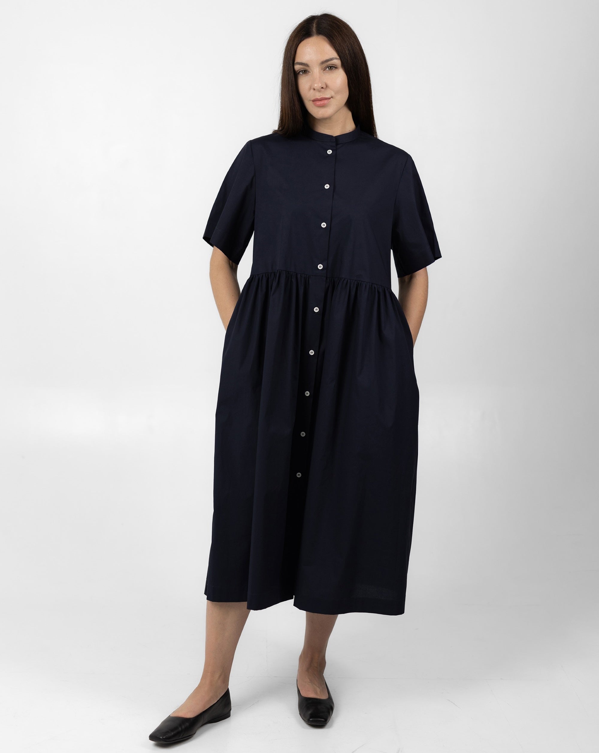 KSENIA MIDI DRESS COTTON NAVY