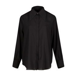 POINTED COLLAR  TAILORED VISCOSE SHIRT IN BLACK