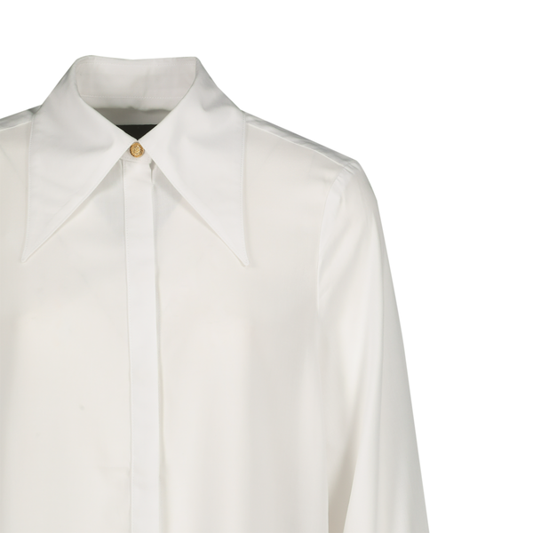 POINTED COLLAR TAILORED VISCOSE SHIRT IN WHITE