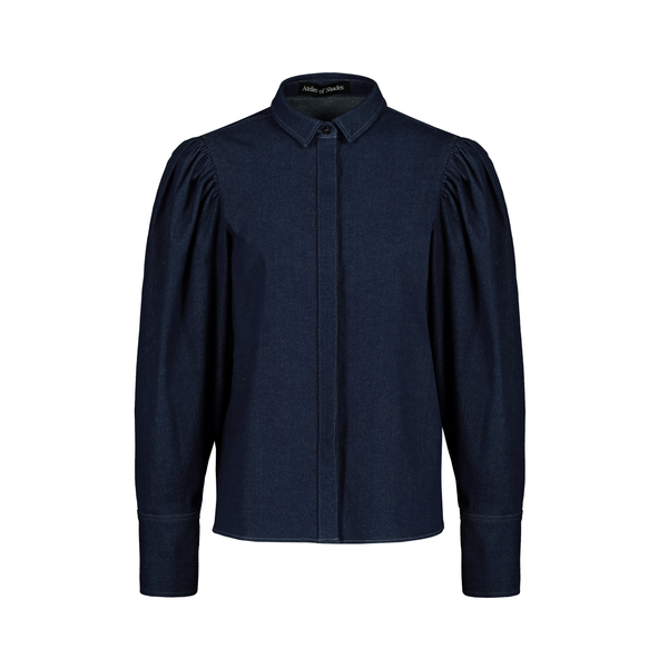 VOLUME SLEEVES DENIM SHIRT №4 IN DARK BLUE