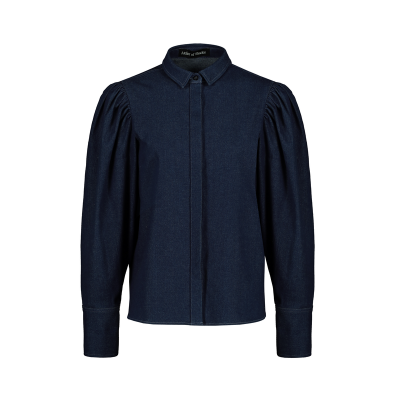 VOLUME SLEEVES DENIM SHIRT №4 IN DARK BLUE