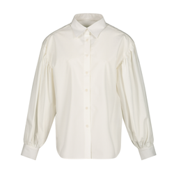 VOLUME SLEEVES COTTON SHIRT IN OFF WHITE