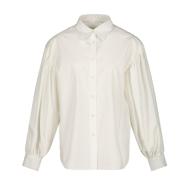 VOLUME SLEEVES COTTON SHIRT IN OFF WHITE