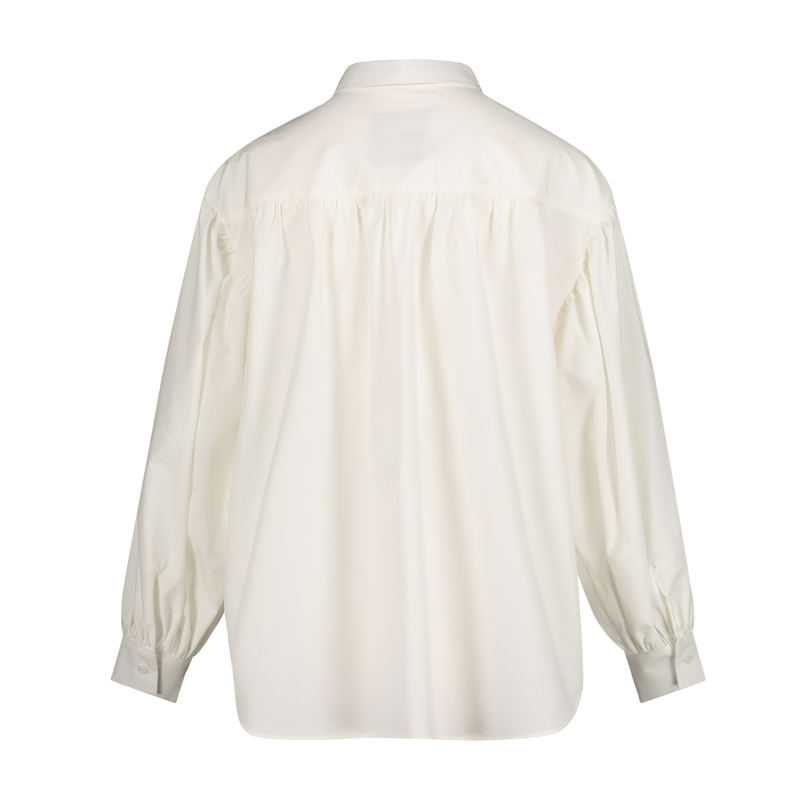 VOLUME SLEEVES COTTON SHIRT IN OFF WHITE