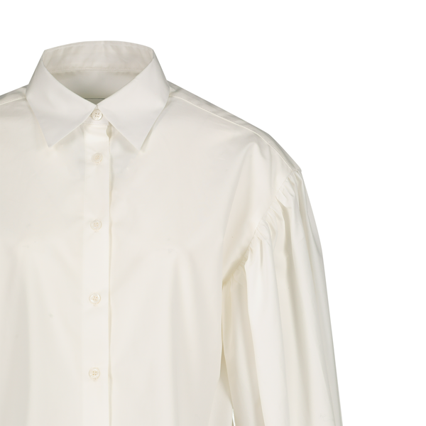 VOLUME SLEEVES COTTON SHIRT IN OFF WHITE