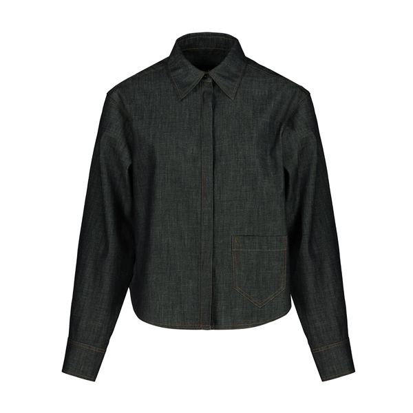 CROPPED STYLE DENIM SHIRT №6 IN DARK BLUE