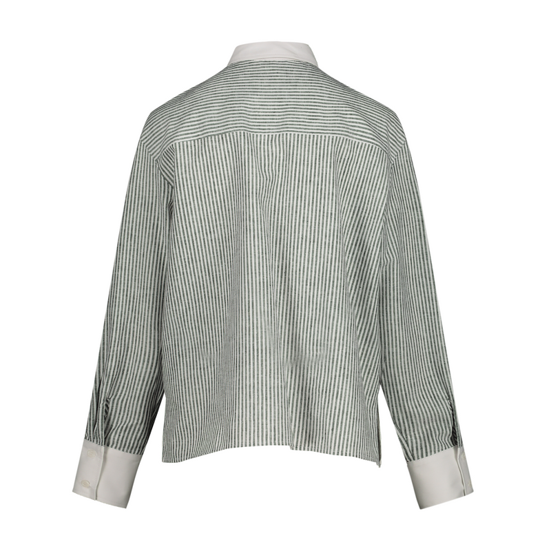 OVERSIZED COTTON SHIRT IN BLACK STRIPE