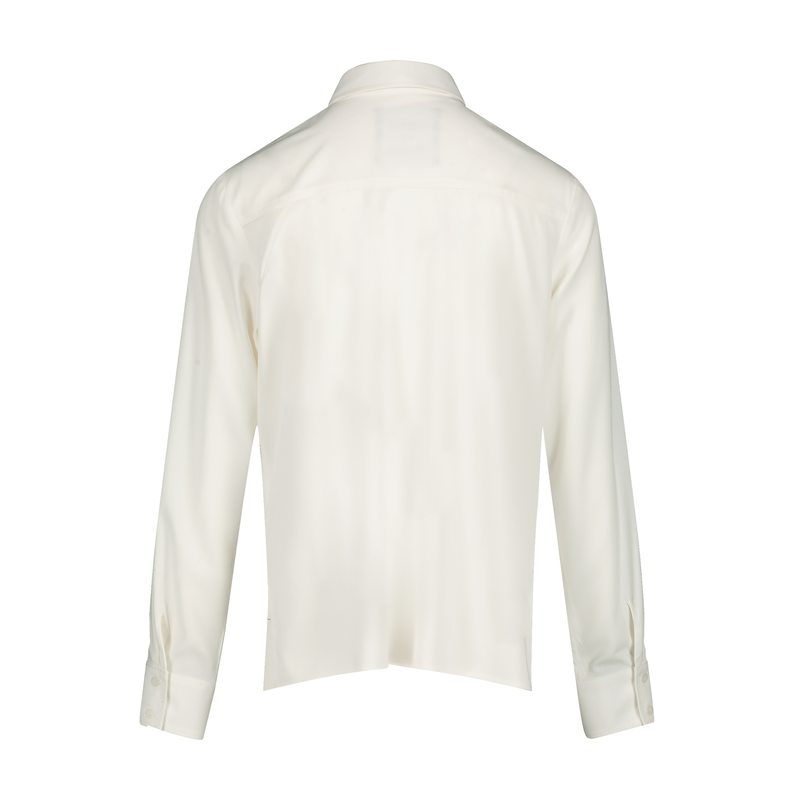 TWO FRONT POCKETS TAILORED VISCOSE SHIRT IN WHITE