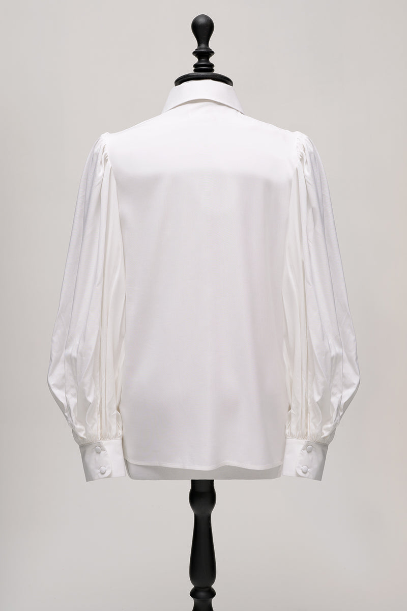 Puff sleeves VISCOSE Blouse in White