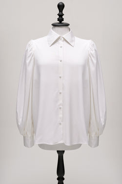 Puff sleeves VISCOSE Blouse in White