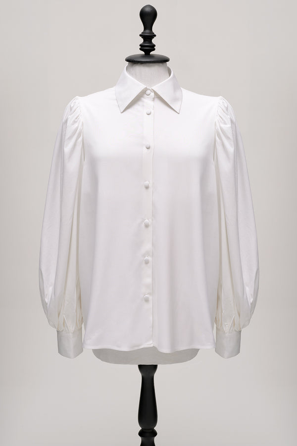 Puff sleeves VISCOSE Blouse in White