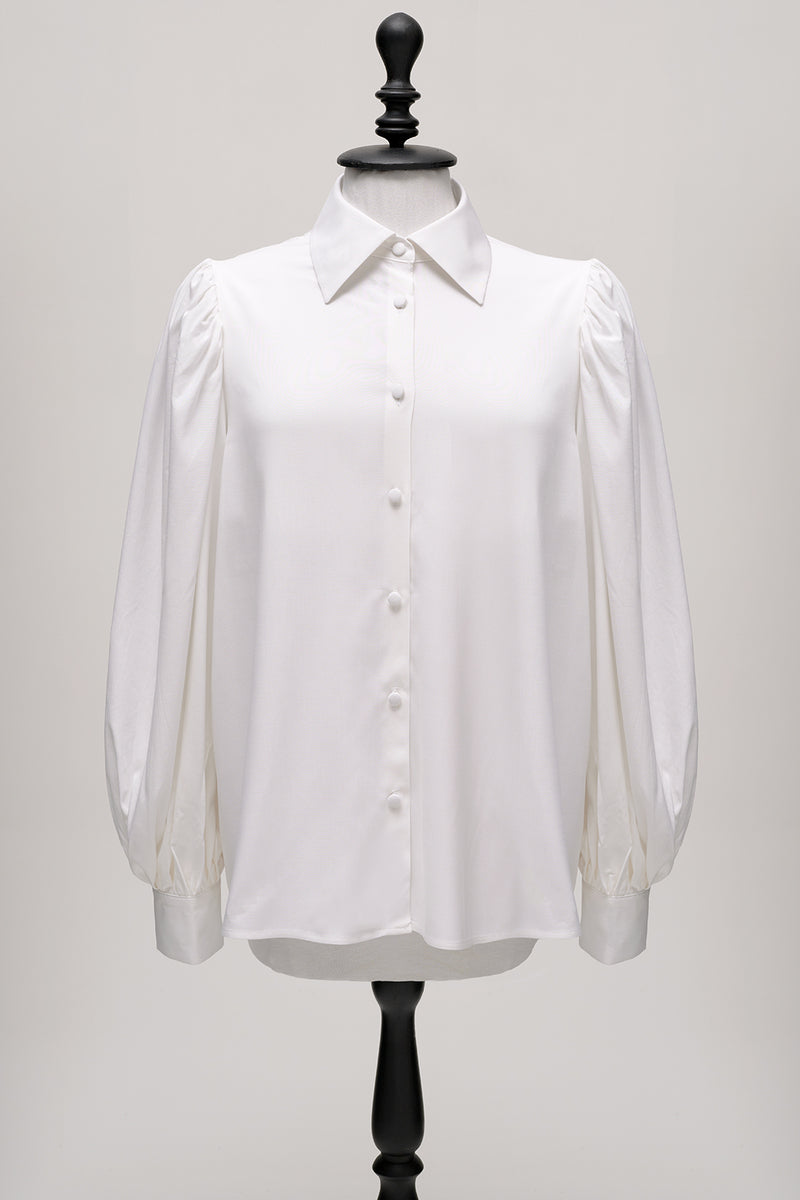 Puff sleeves VISCOSE Blouse in White