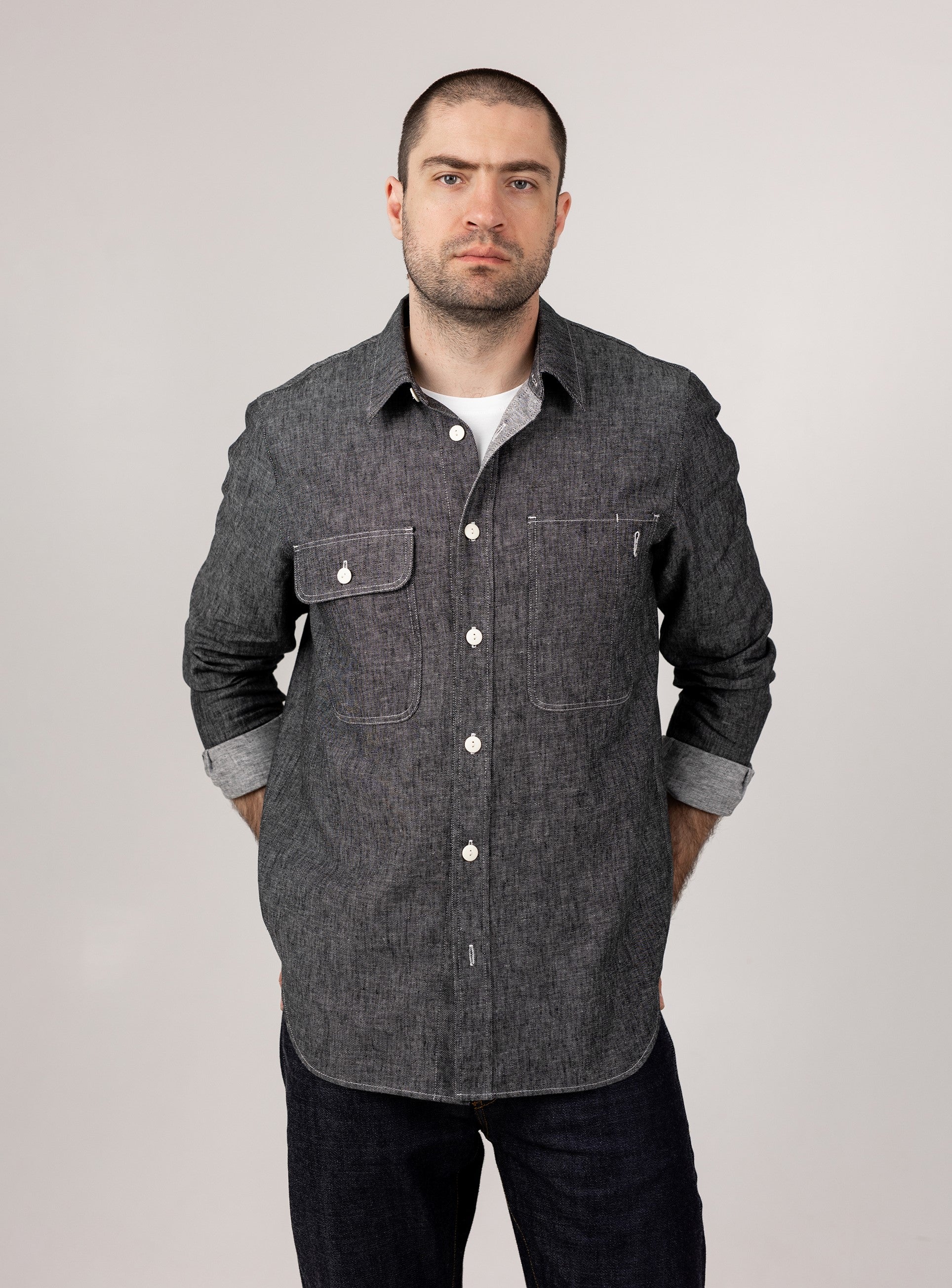 Worker Shirt Cotton Mix-Black