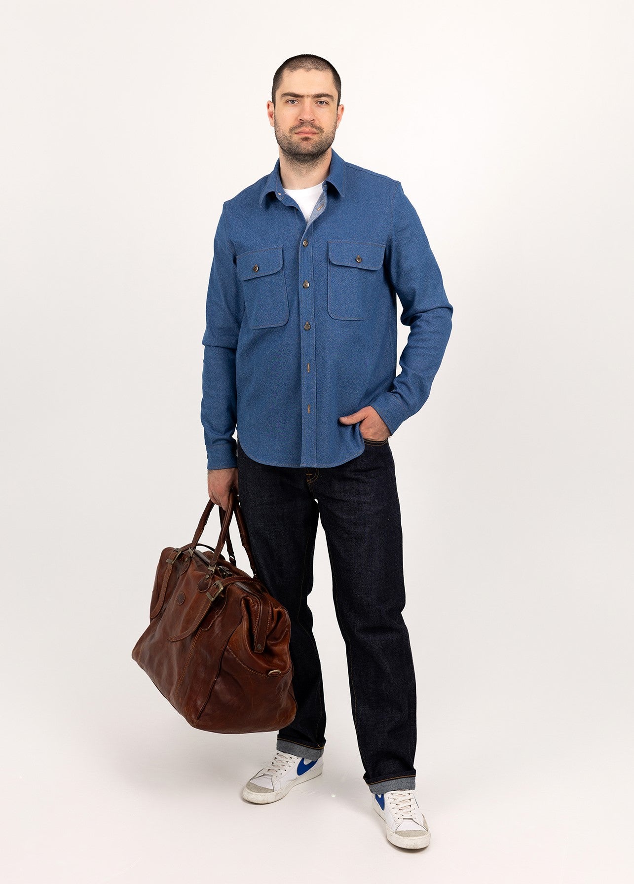Denim Long-Sleeve Work Shirt