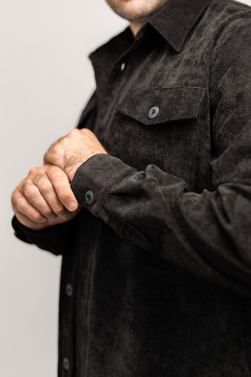 Corduroy Overshirt in Anthracite Grey