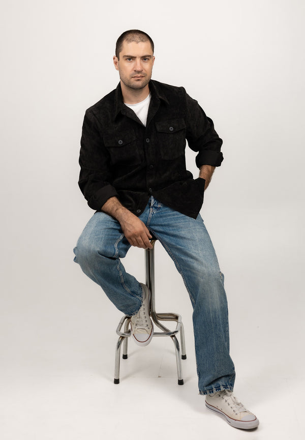 Corduroy Overshirt in Anthracite Grey