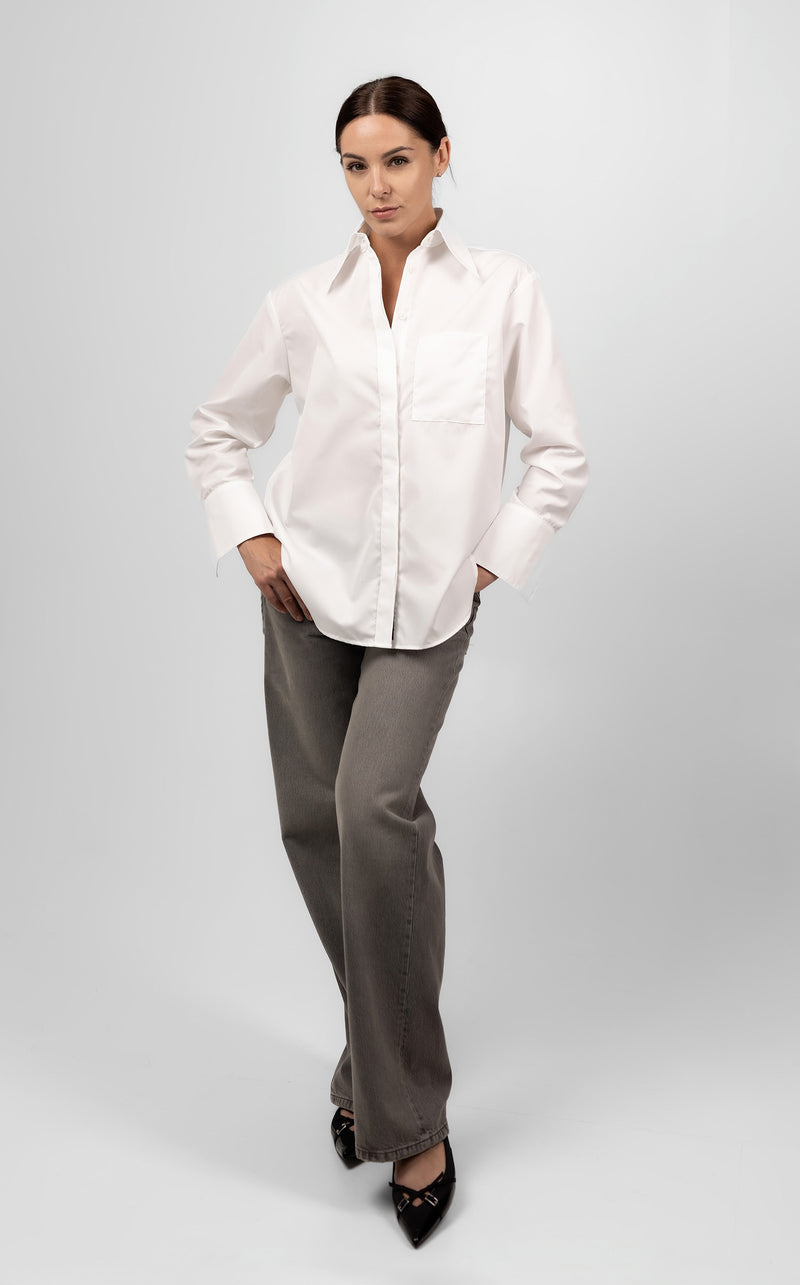 Classic cotton shirt in white