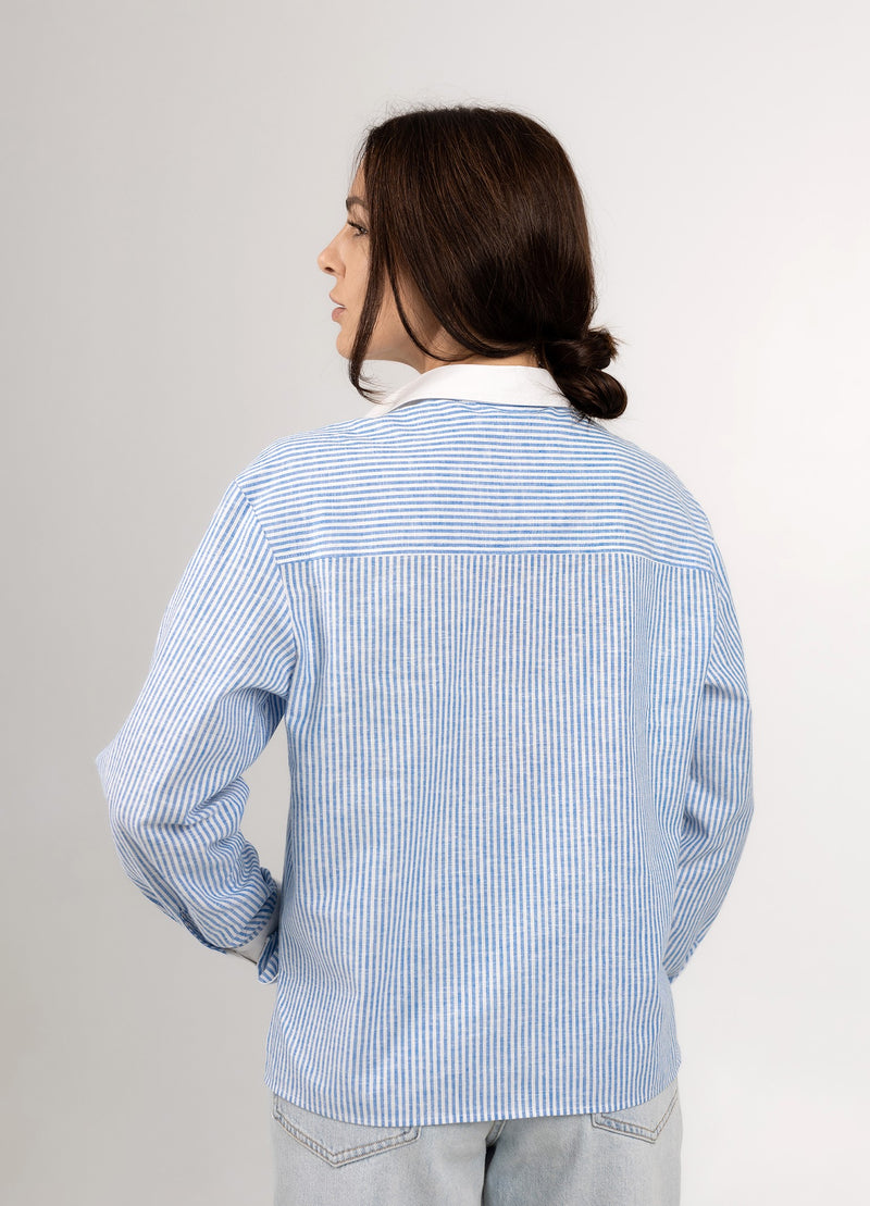 COTTON SHIRT IN BLUE STRIPE