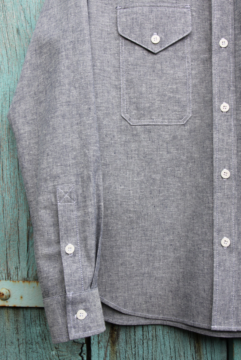 Grey Multi-Pocket Work Shirt