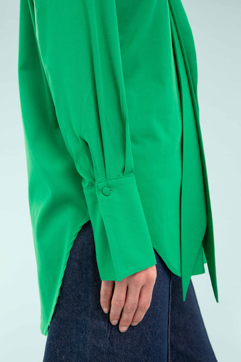 Bow Tie VISCOSE Blouse in Green