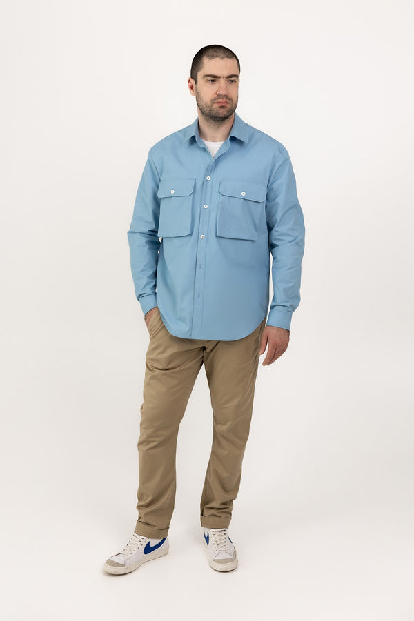 Travel shirt-jacket – Sky Blue