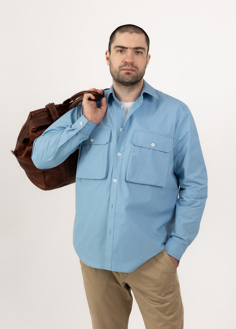 Travel shirt-jacket – Sky Blue
