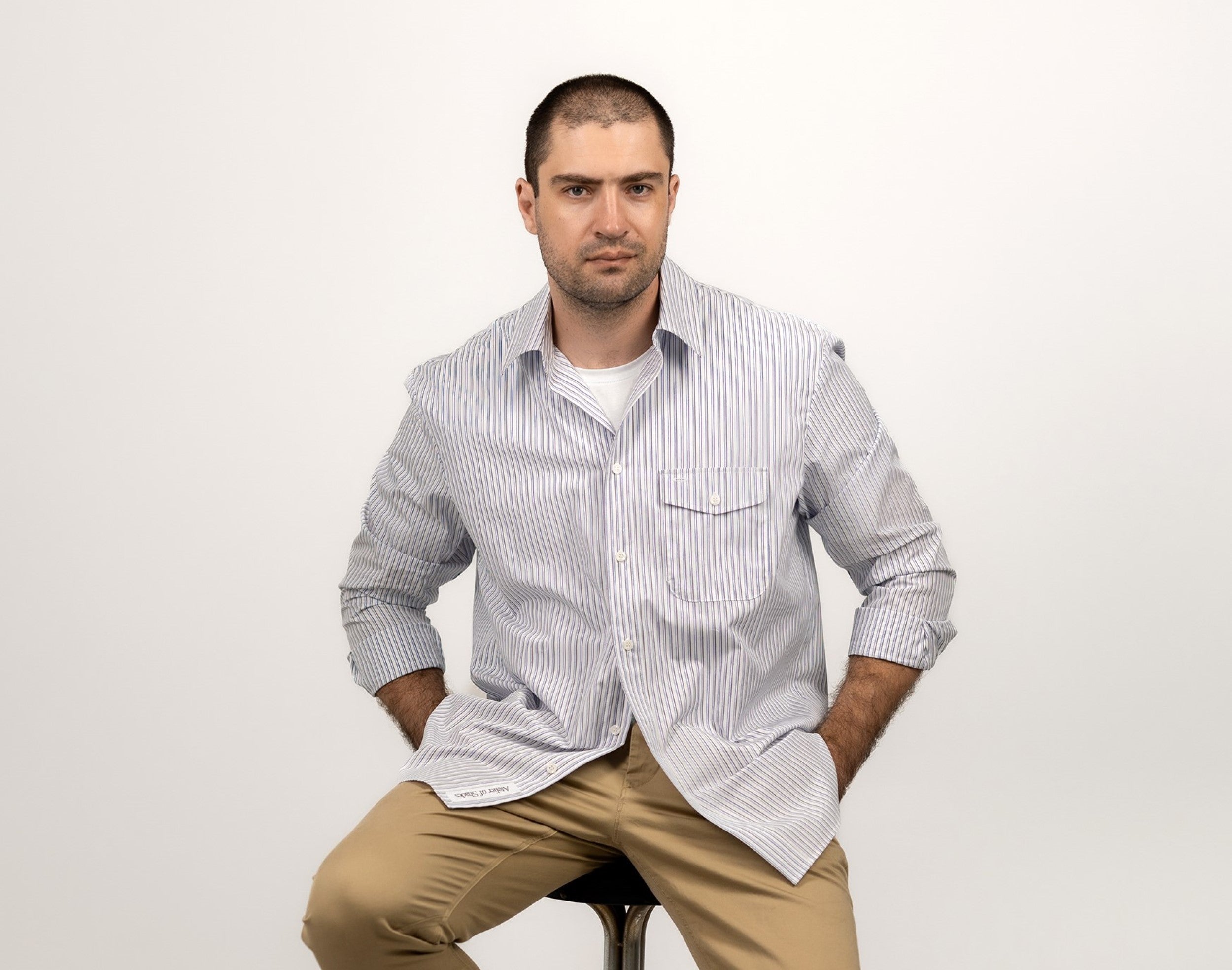 Relaxed Fit Striped Cotton Shirt