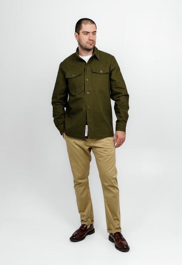 Military shirt jacket in Khaki