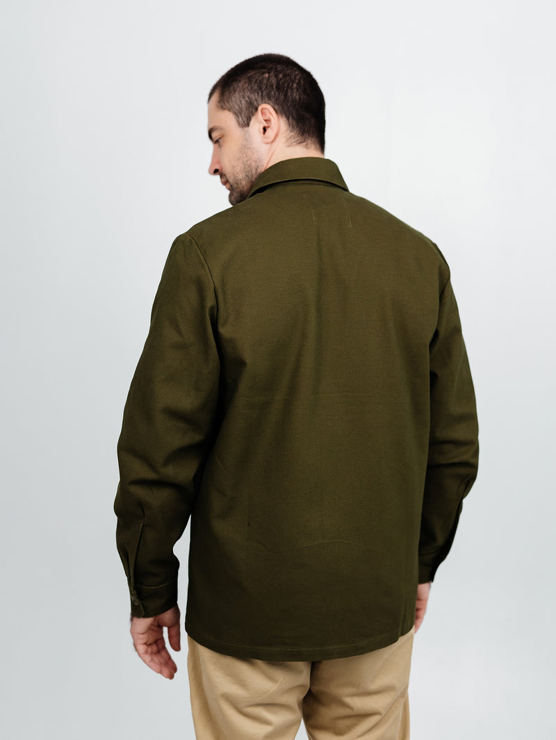 Military shirt jacket in Khaki