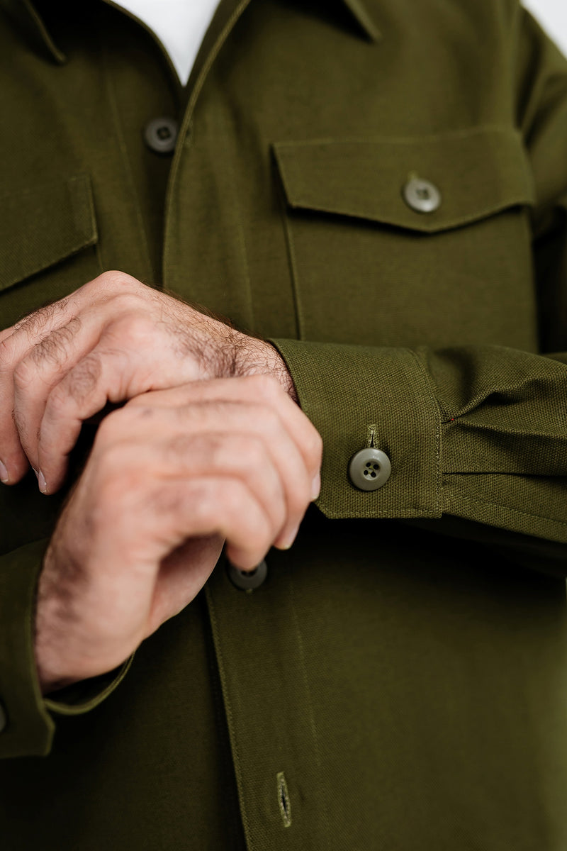 Military shirt jacket in Khaki
