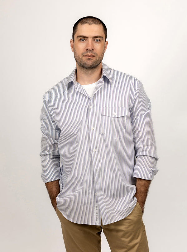 Relaxed Fit Striped Cotton Shirt
