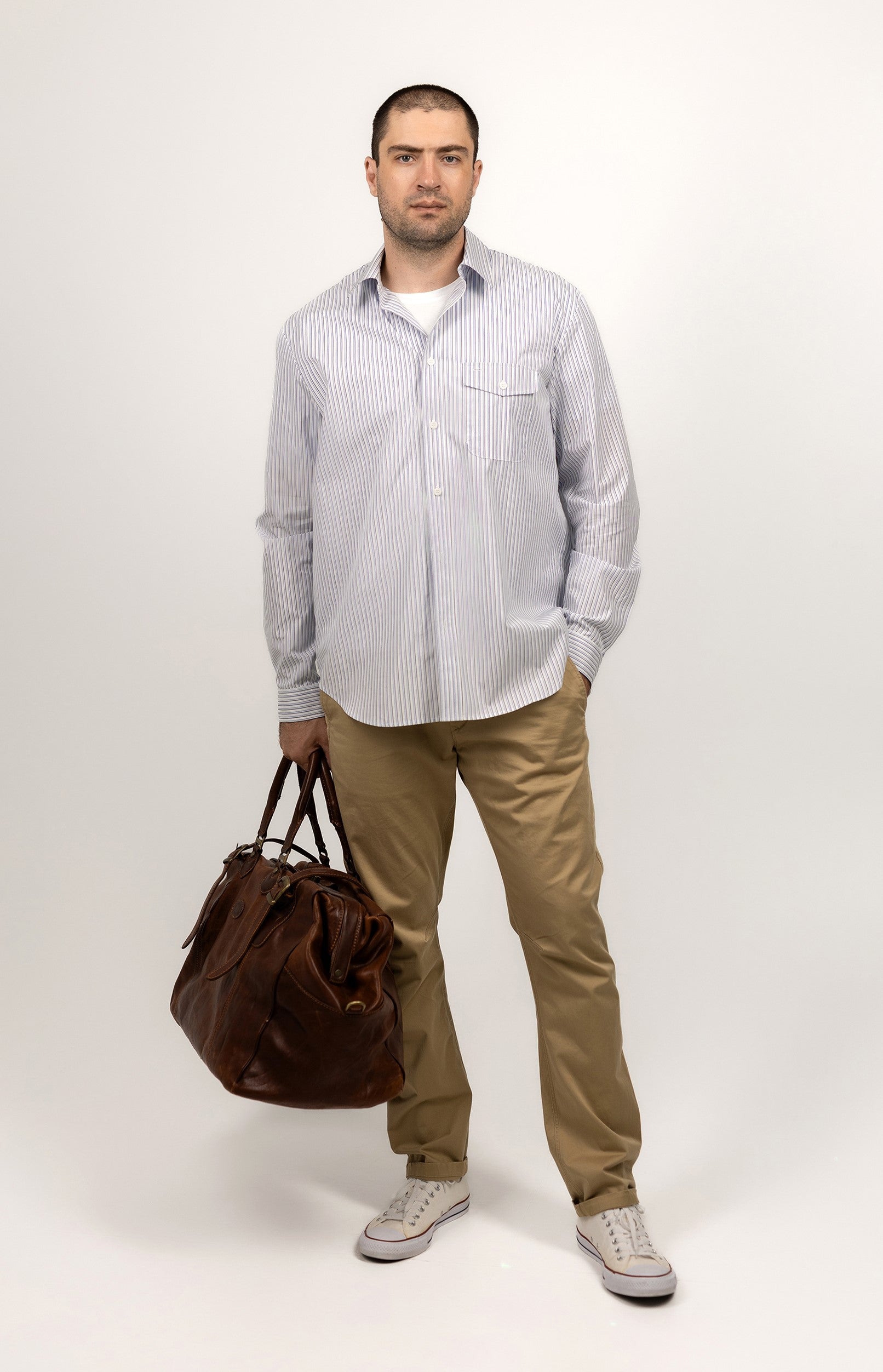 Relaxed Fit Striped Cotton Shirt