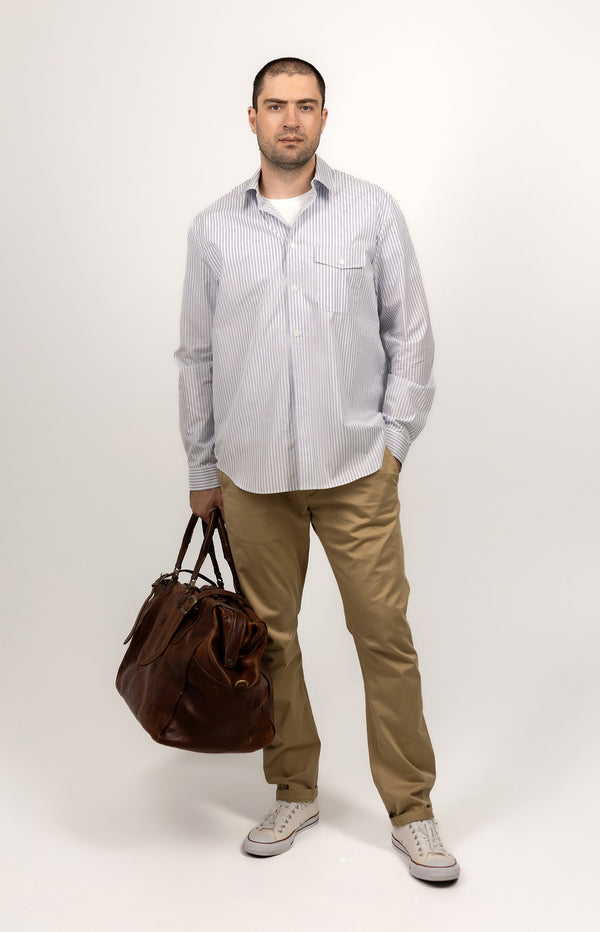 Relaxed Fit Striped Cotton Shirt