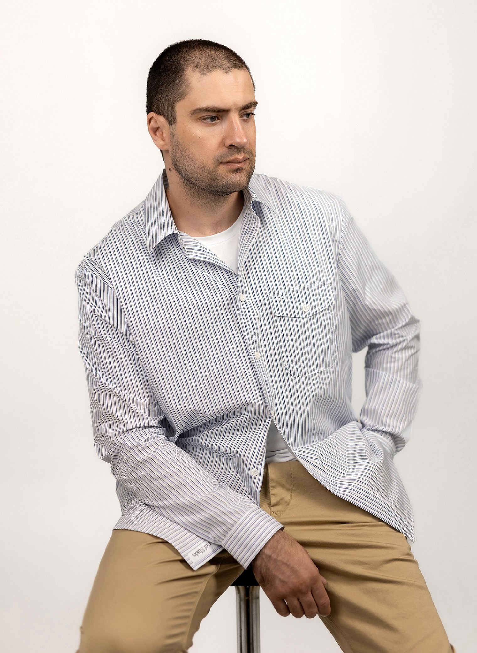 Relaxed Fit Striped Cotton Shirt