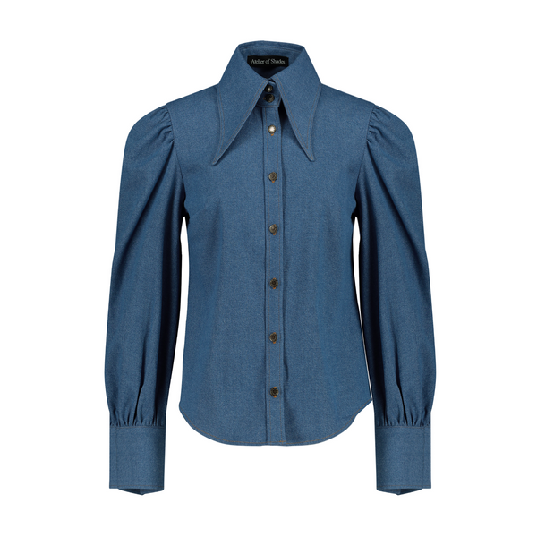 SPREAD POINTED COLLAR DENIM SHIRT №3