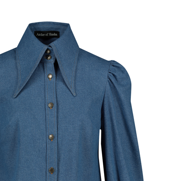 SPREAD POINTED COLLAR DENIM SHIRT №3