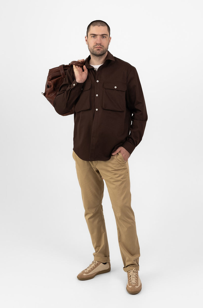 Travel shirt-jacket – BROWN