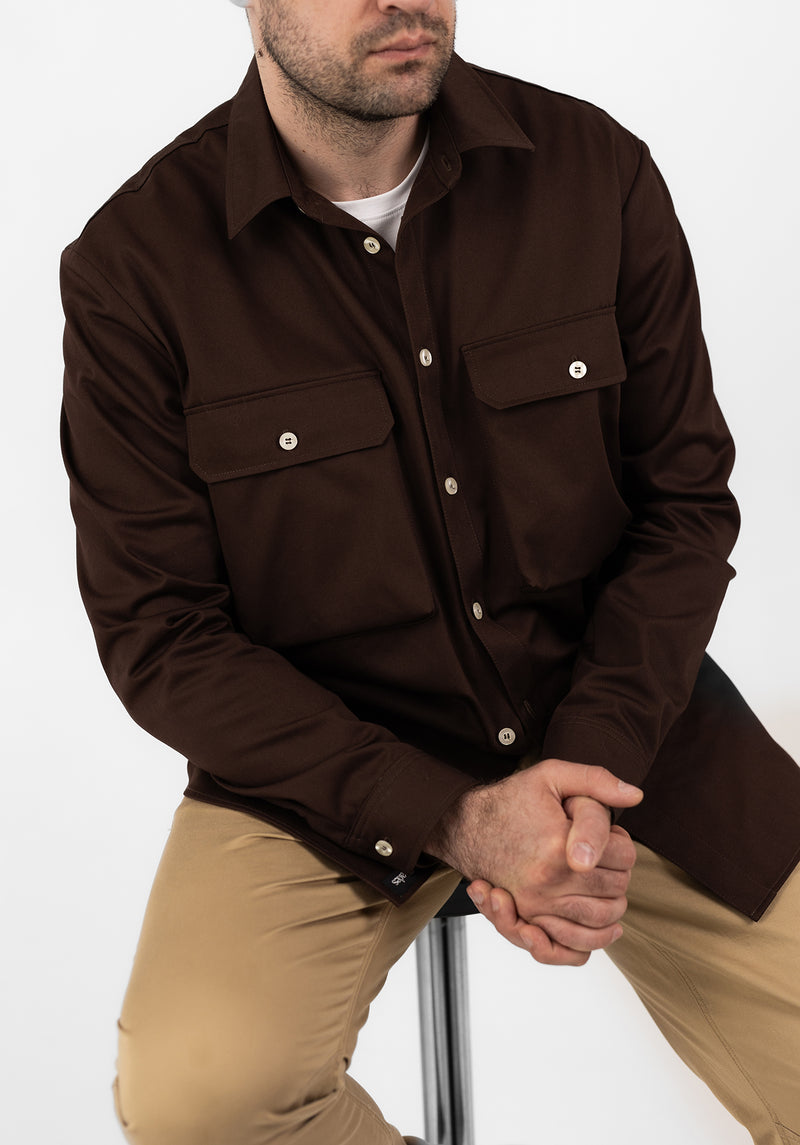 Travel shirt-jacket – BROWN