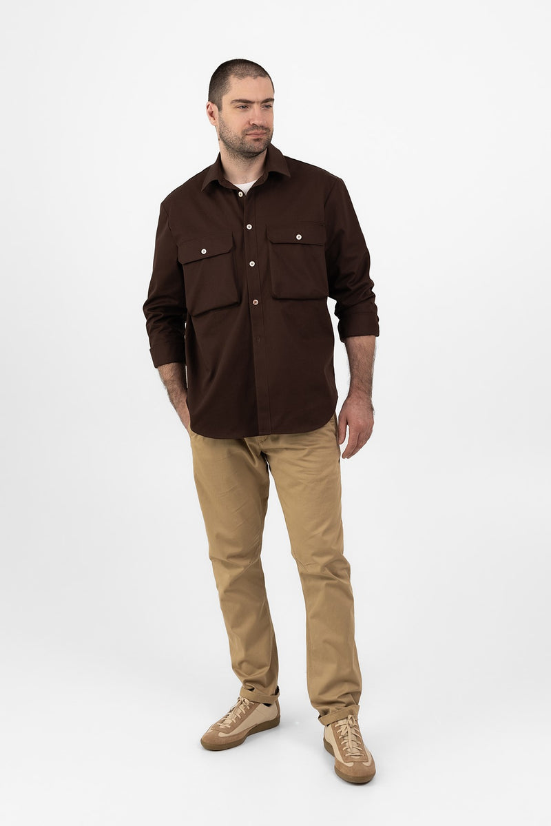 Travel shirt-jacket – BROWN