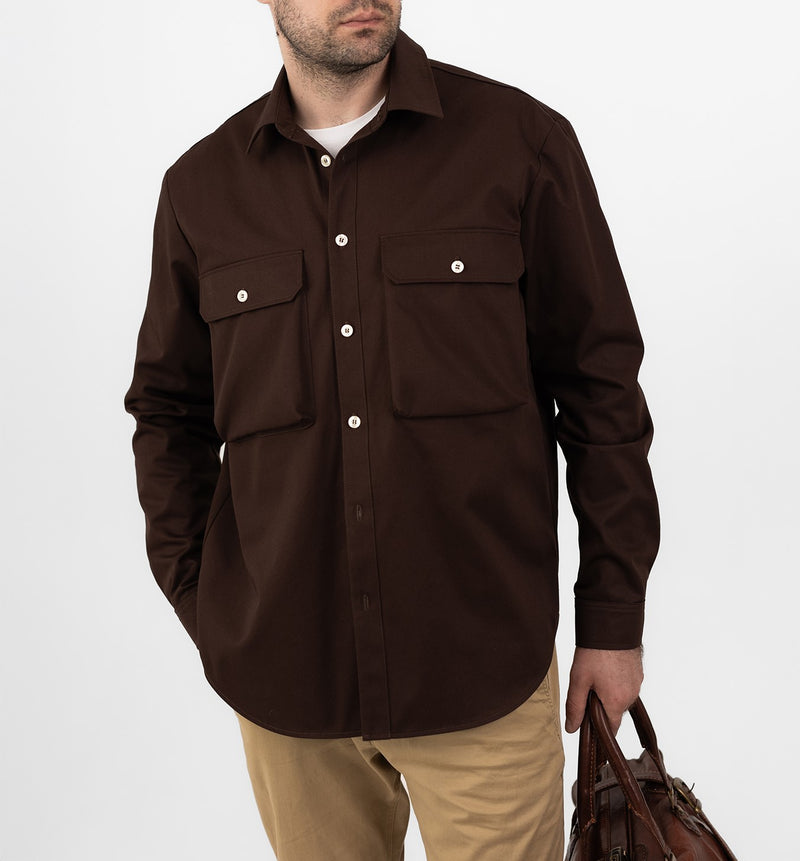 Travel shirt-jacket – BROWN