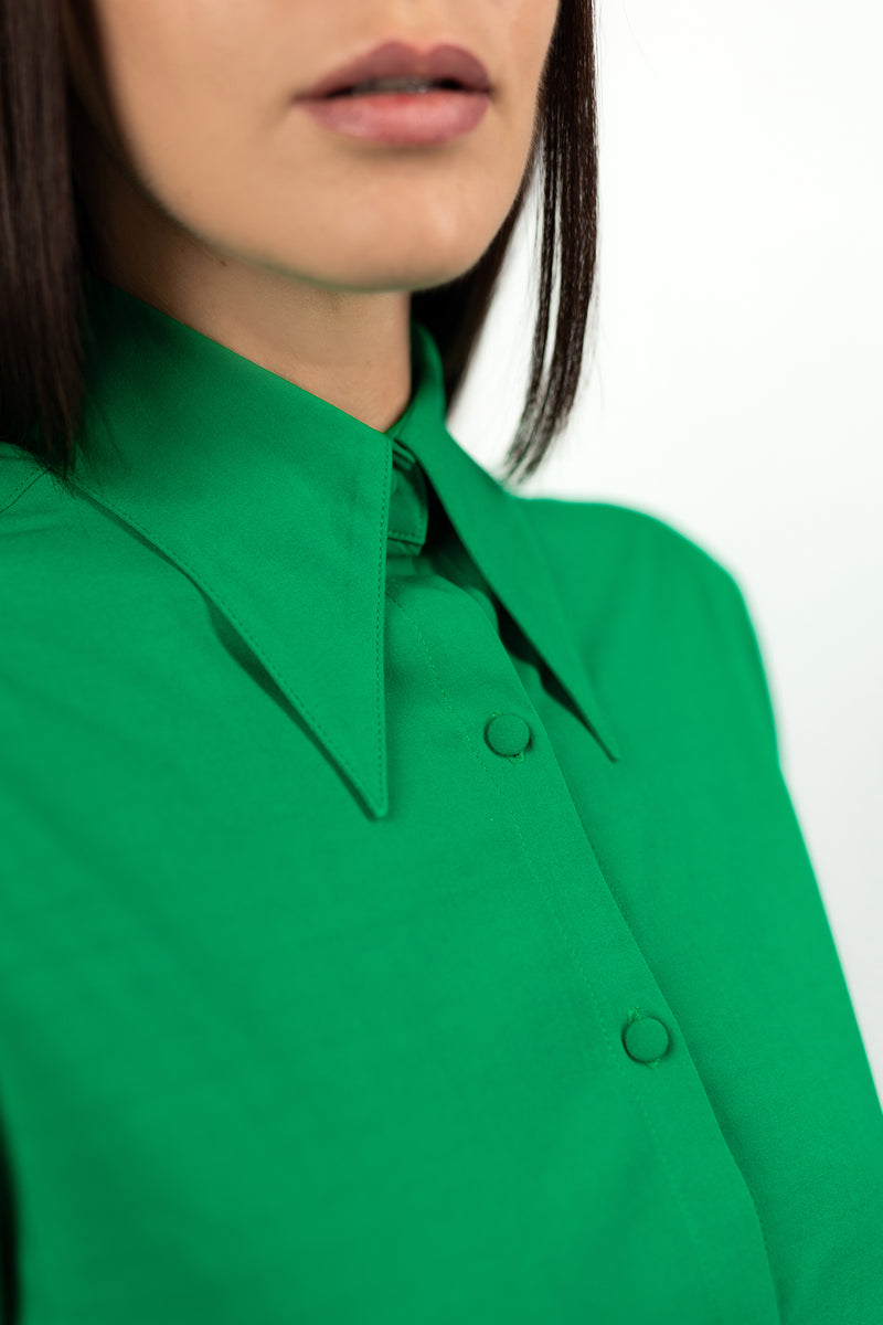 Viscose Shirt With Elegant Cuffs in Green