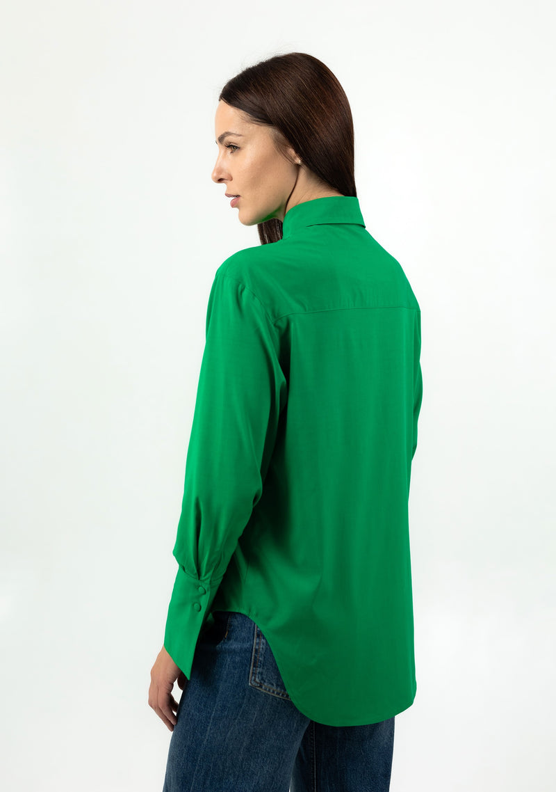 Viscose Shirt With Elegant Cuffs in Green